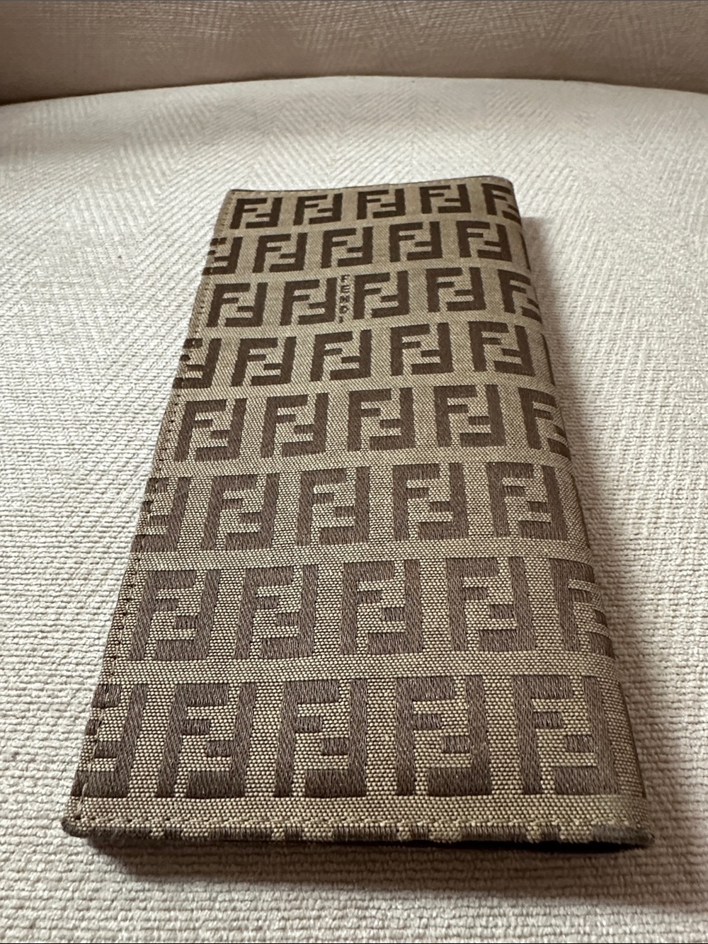 Fendi Brown Tan FF Logo Long Bifold Zucch Wallet - Picture 14 of 16